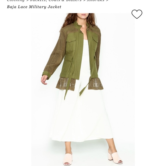 Sea New York Sz XS Baja Lace Military Jacket Army Green - Picture 2 of 14